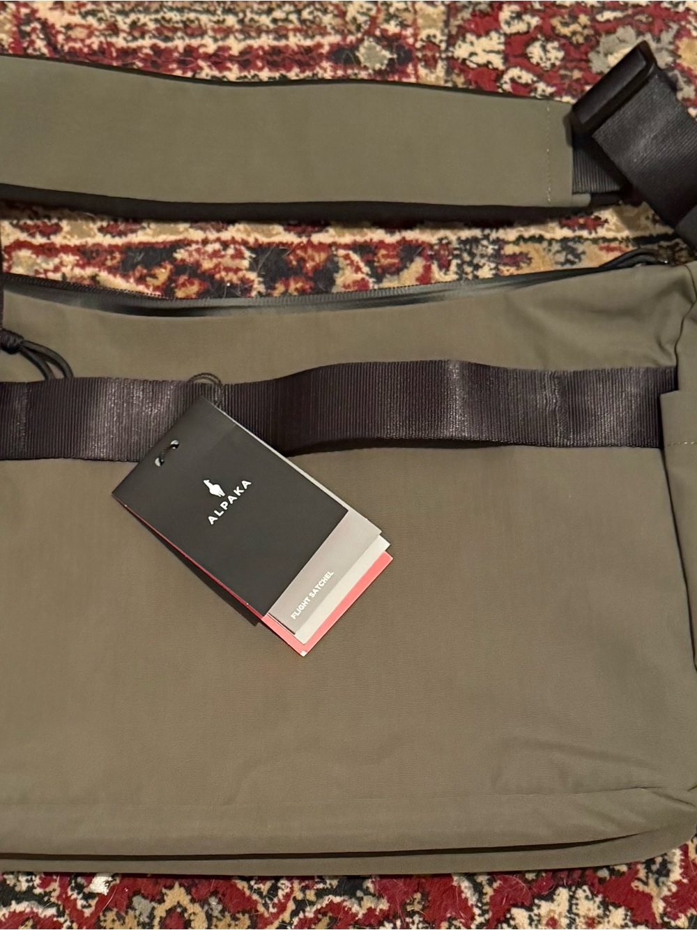Alpaka Flight Satchel - Olive Green Messenger Bag with Adjustable Strap
